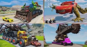 🚗 ЗЛОЙ МАКВИН‑МУТАНТ ПРОТИВ ГИГАНТА! 😱 МУЛЬТИКИ: битва экскаваторов в яме зомби! 🦴💥