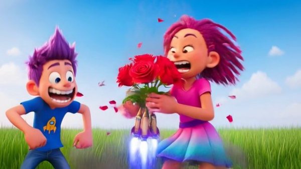 "Когда подарок решил доставить тебя на Луну! 🌹🚀"