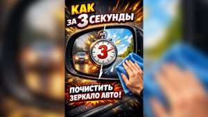 Как за 3 секунды очистить зеркало авто