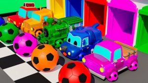 Песенка про алфавит - Семья пальчиков - Гонка машинок с футбольным мячом на колесах Детские песенки