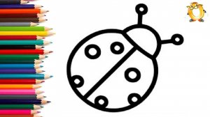 Мультик - раскраска для детей БОЖЬЯ КОРОВКА. Учимся как рисовать НАСЕКОМЫХ // ОБУЧАШКА ТВ