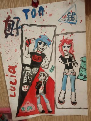 рисую девушек в стиле девяностых