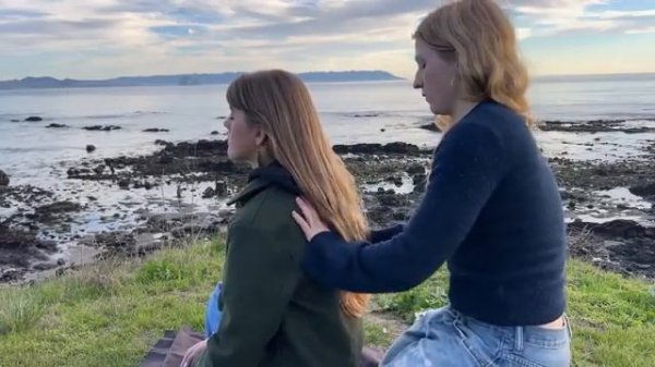 ASMR Head Massage & Hair Play w/ White Noise Waves Crashing