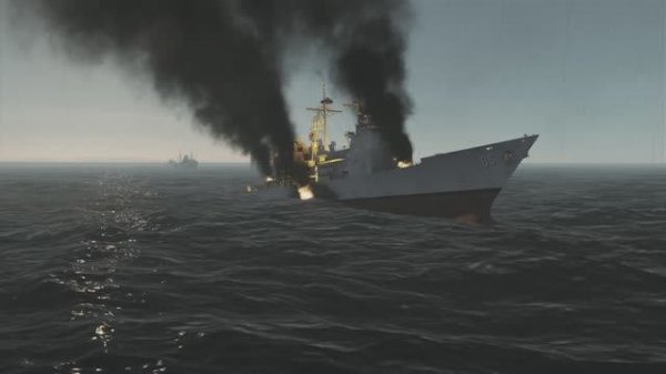 Су-25Т. Атака Надводной цели. Уничтожение крейсера УРО-Тикондерога. Применение ракет Х-58У.