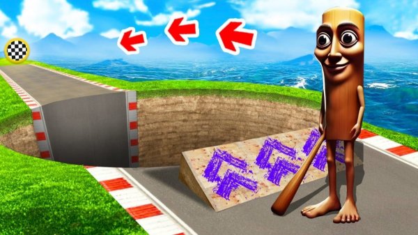 Сможет ли брейнрот проехать через огромную яму в гта 5 ? - эксперимент в gta 5