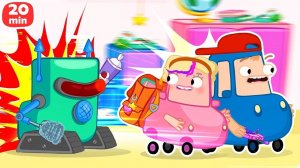 Автосемейка Вилзи и роботы  Беспорядок в школе | Мультики про машинки