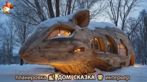 Сказочный дом мечты зимой – 3D идея для вдохновения с планировкой и интерьером 🏡🏚️🏠 вариант (35)