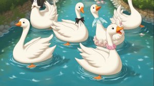 Английская скороговорка про лебедей.(Six sleek swans)