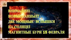 ВНИМАНИЕ! НОВЫЕ ДАННЫЕ! ДВЕ МОЩНЫЕ ВСПЫШКИ НА СОЛНЦЕ! МАГНИТНЫЕ БУРИ 15 ФЕВРАЛЯ 2026!