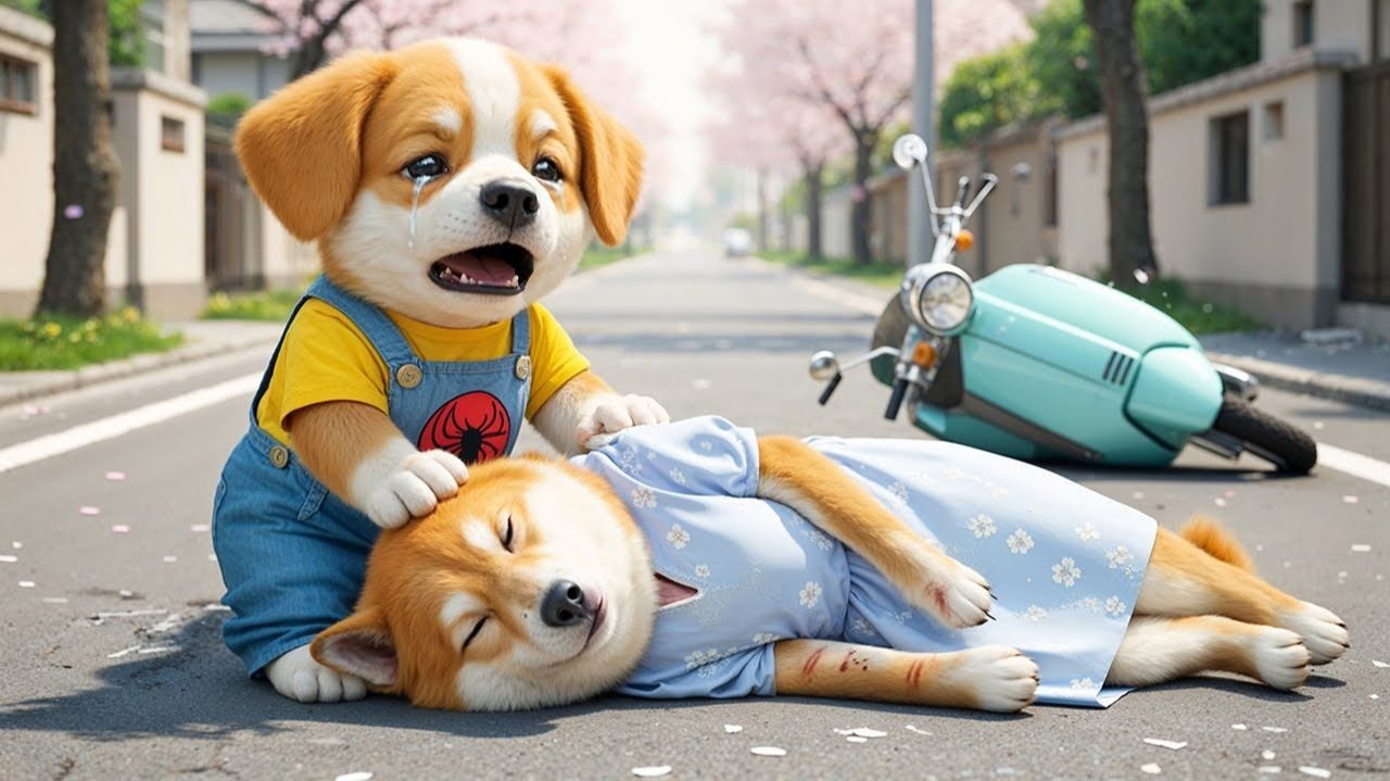 😱 Щенок видит, как мама борется за жизнь после аварии 🚗💔 Душераздирающий момент для малыша смотреть онлайн