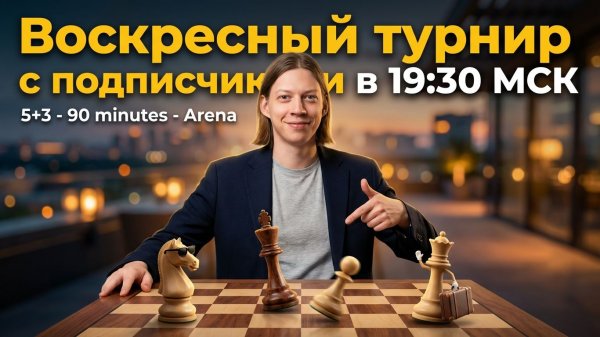 Воскресный турнир с подписчиками GCA на lichess.org