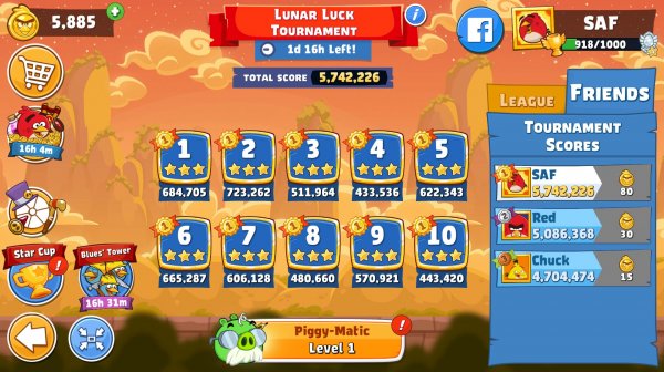 Angry Birds Friends. Lunar Luck (14.02.2026). Все уровни 3 звезды. Прохождение от SAFa.