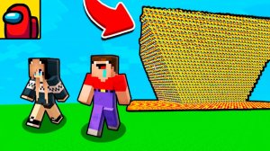 СПАСУТСЯ ЛИ НУБ И ДЕВУШКА ПРО ОТ ЦУНАМИ AMONG US В МАЙНКРАФТ