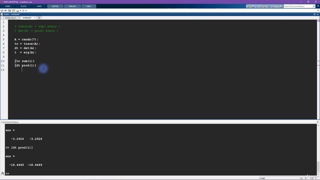 143. Code challenge trace and determinant, eigenvalues sum and product смотреть онлайн