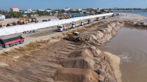 Project Connected!! The Best Dump Truck SHACMAN Unloading Stone With Bulldozer SHANTUI Push Stone