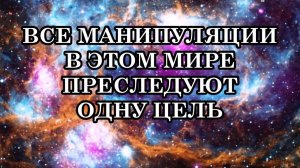 ВСЕ МАНИПУЛЯЦИИ В ЭТОМ МИРЕ ПРЕСЛЕДУЮТ ОДНУ ЦЕЛЬ