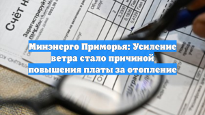 Минэнерго Приморья: Усиление ветра стало причиной повышения платы за отопление