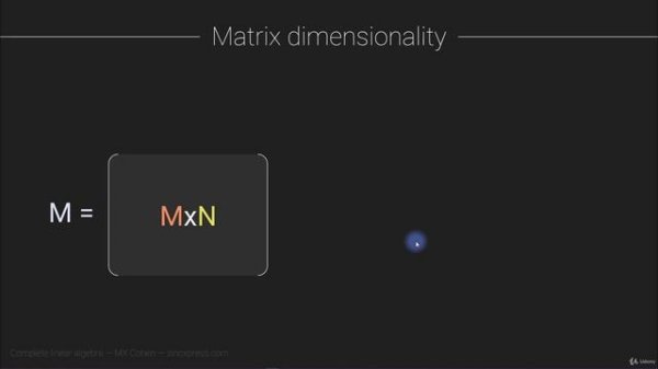 32. Matrix terminology and dimensionality