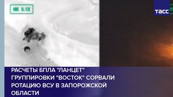 Расчеты ударных БПЛА Ланцет группировки Восток сорвали ротацию ВСУ в Запорожской области