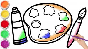 Мультик-раскраска для детей палитры с красками /РИСОВАШКА ТВ/