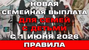 Новая Семейная выплата для семей с детьми с 1 июня 2026 Правила назначения