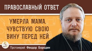 УМЕРЛА МАМА. ЧУВСТВУЮ СВОЮ ВИНУ ПЕРЕД НЕЙ.  Протоиерей Феодор Бородин