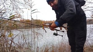 Щука на торфяном карьере на воблер в середине осени