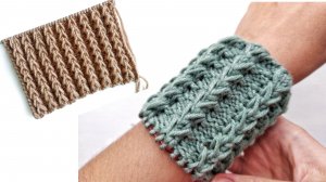 Шикарная объёмная резинка спицами по кругу 💥  Для вязания шапок, свитеров