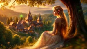 Magic Elven Realm: Crystal Synth & Harp Atmosphere | Relax, Reading, Art, Work