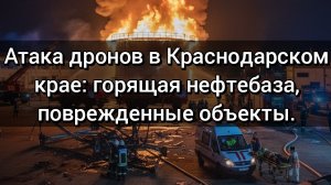 Атака дронов на Кубань: пожар на нефтебазе в поселке Волна, повреждения в Сочи и Юровке