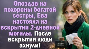 Опоздав на похороны богатой сестры, Ева настояла на вскрытии 2-дневной могилы. После вскрытия люди.