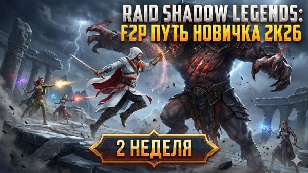 Годовщина игры. Первое слияние. 2 неделя. Путь новичка в Raid Shadow Legends в 2K26.
