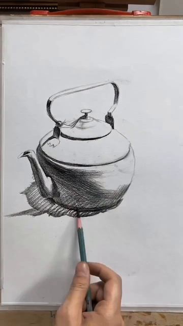 Рисование чайника карандашом. смотреть онлайн