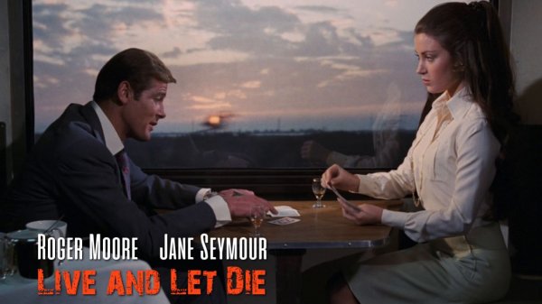 Roger Moore, Jane Seymour (Live and Let Die, 1973)