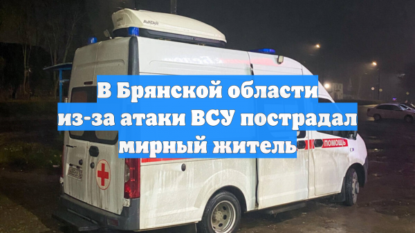 В Брянской области из-за атаки ВСУ пострадал мирный житель
