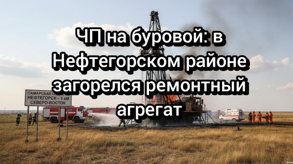 Крупный пожар на нефтепромысле под Нефтегорском: четверо мужчин в больнице