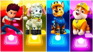 Мультики для Детей Щенячий Патруль Tiles Hop - РАЙДЕР, МАРШАЛЛ, ГОНЩИК, КРЕПЫШ