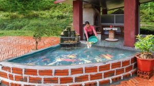 Строю красивый аквариум с водопадом из красного кирпича и зеркальным отражением. Серия 23. Ли Фук Ви