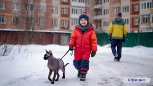 Прогулка с кошкой породы СФИНКС