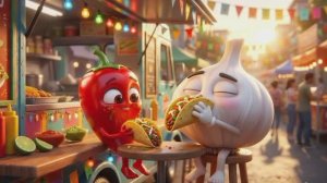 Учим овощи и фрукты с ИИ мультиком для детей про название овощей и фруктов на английском языке