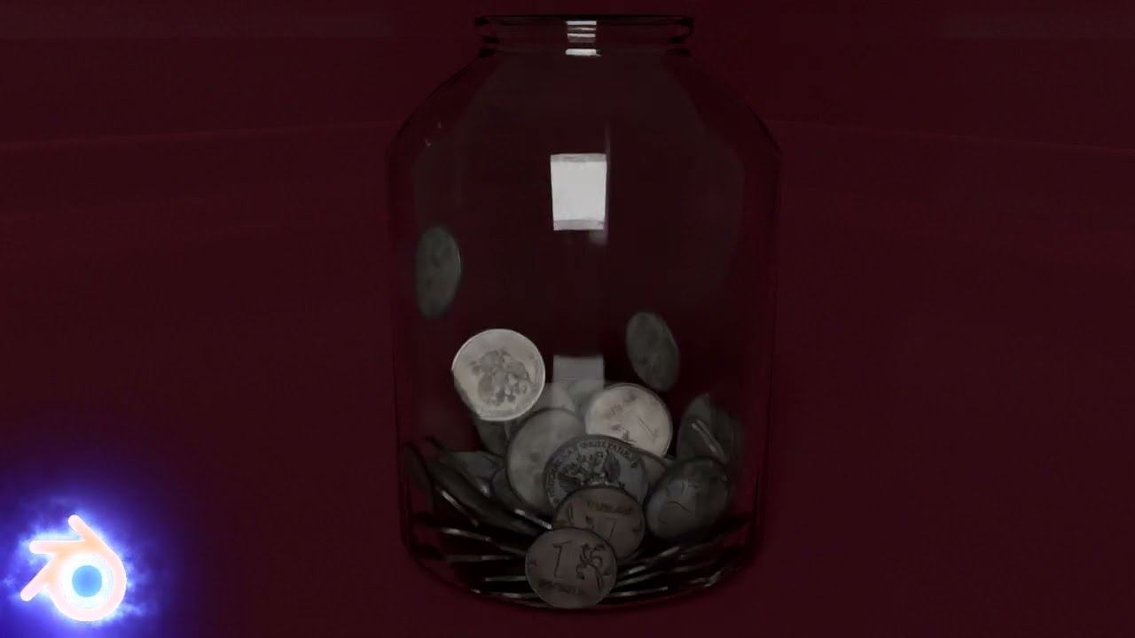 Blender Модели пяти двух и однорублевой монет и их падение смотреть онлайн