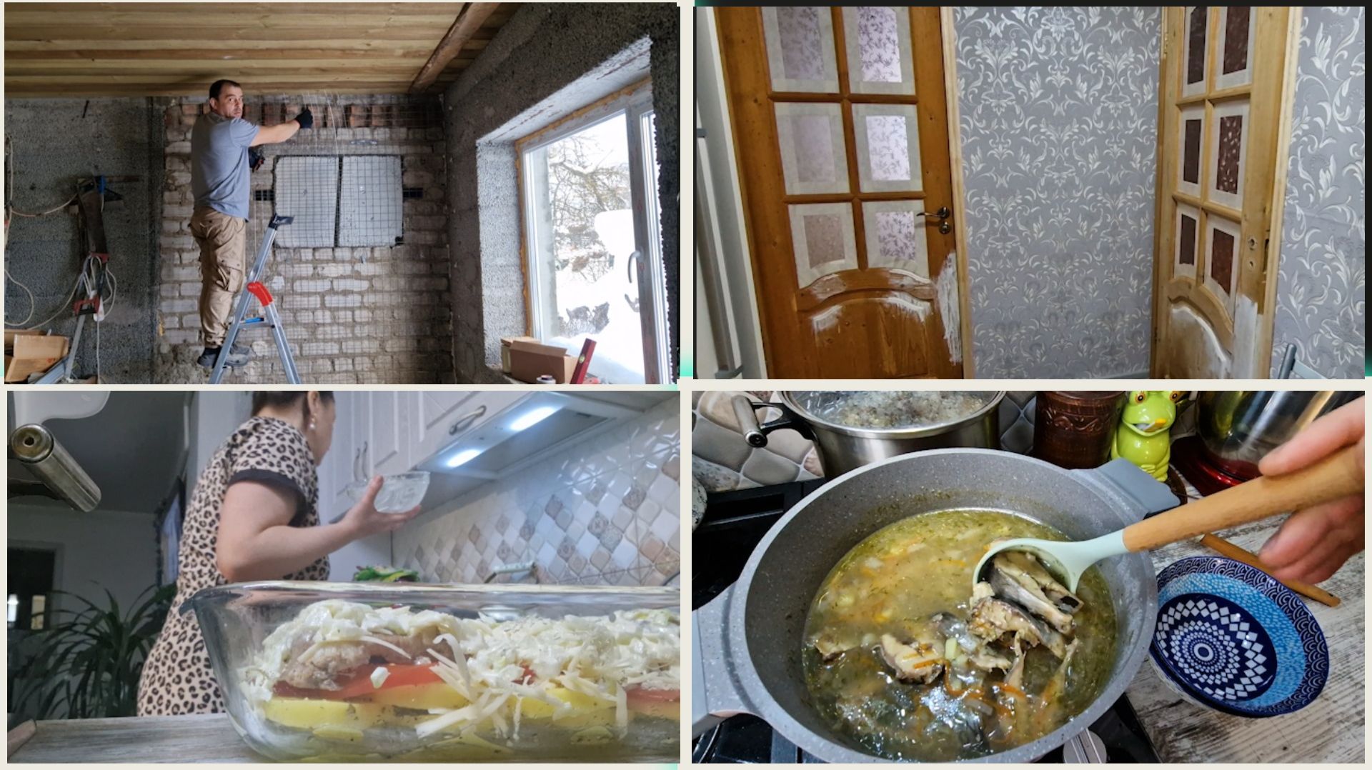 Всё в один день. Покраска дверей в прихожей. Суп с селёдкой и мясо по французски смотреть онлайн