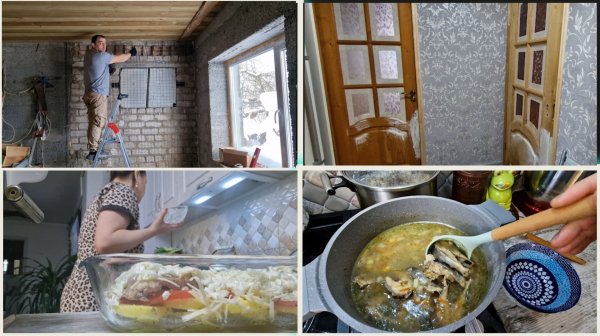 Всё в один день. Покраска дверей в прихожей. Суп с селёдкой и мясо по французски