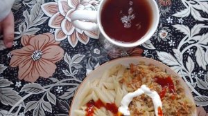 Еда/Макорошки и тушёные овощи