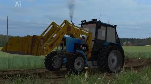 [РП] ТРАКТОР МТЗ-82.1 С КУНОМ. ВЫСАПАЕТ ГРУНТ НА ДОРОГУ.  "НОВЫЙ ФОРМАТ ВИДЕО"