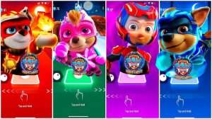 Мультики для Детей Щенячий Патруль Tiles Hop - МАРШАЛЛ, СКАЙ, РАЙДЕР, ГОНЩИК