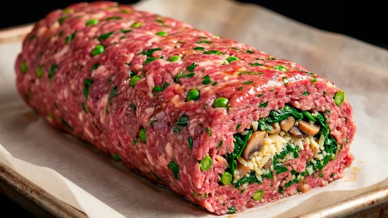 МЯСНОЙ РУЛЕТ как в РЕСТОРАНЕ! Сочный, с грибами и сыром, тает во рту. Рецепт от шефа смотреть онлайн