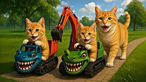 Мама-кошка подстригает шерсть на ферме и делает дома тигриную шапку для котят🐾🎩🐯 смотреть онлайн