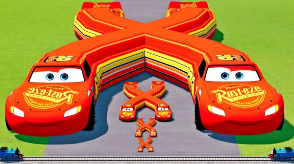 Двойной Молния Маквин и Друзья! Все против Томаса! BeamNG.Drive