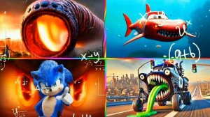 ЧУ‑ЧУ ЧАРЛЬЗ И ШКОЛЬНЫЙ АВТОБУС: ГОНКА С СОНИКОМ! 🆚🦔 МУЛЬТИКИ: прыжки по плиткам!